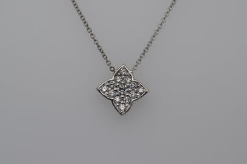 White Gold Diamond Flower Pendant